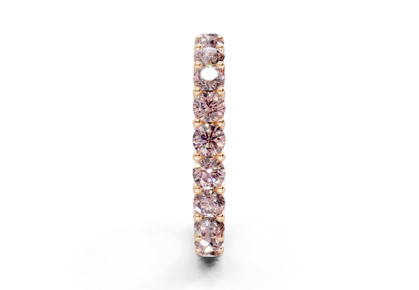 Petite Melrose Round Cut Pink Diamond Eternity Band 2½ Carat Total Wt.