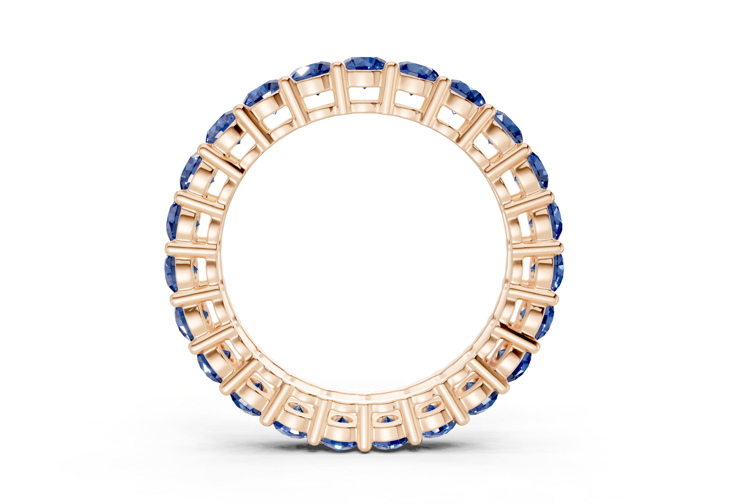 Petite Melrose Round Cut Sapphire Gemstone Eternity Band 2½ Carat Total Wt.