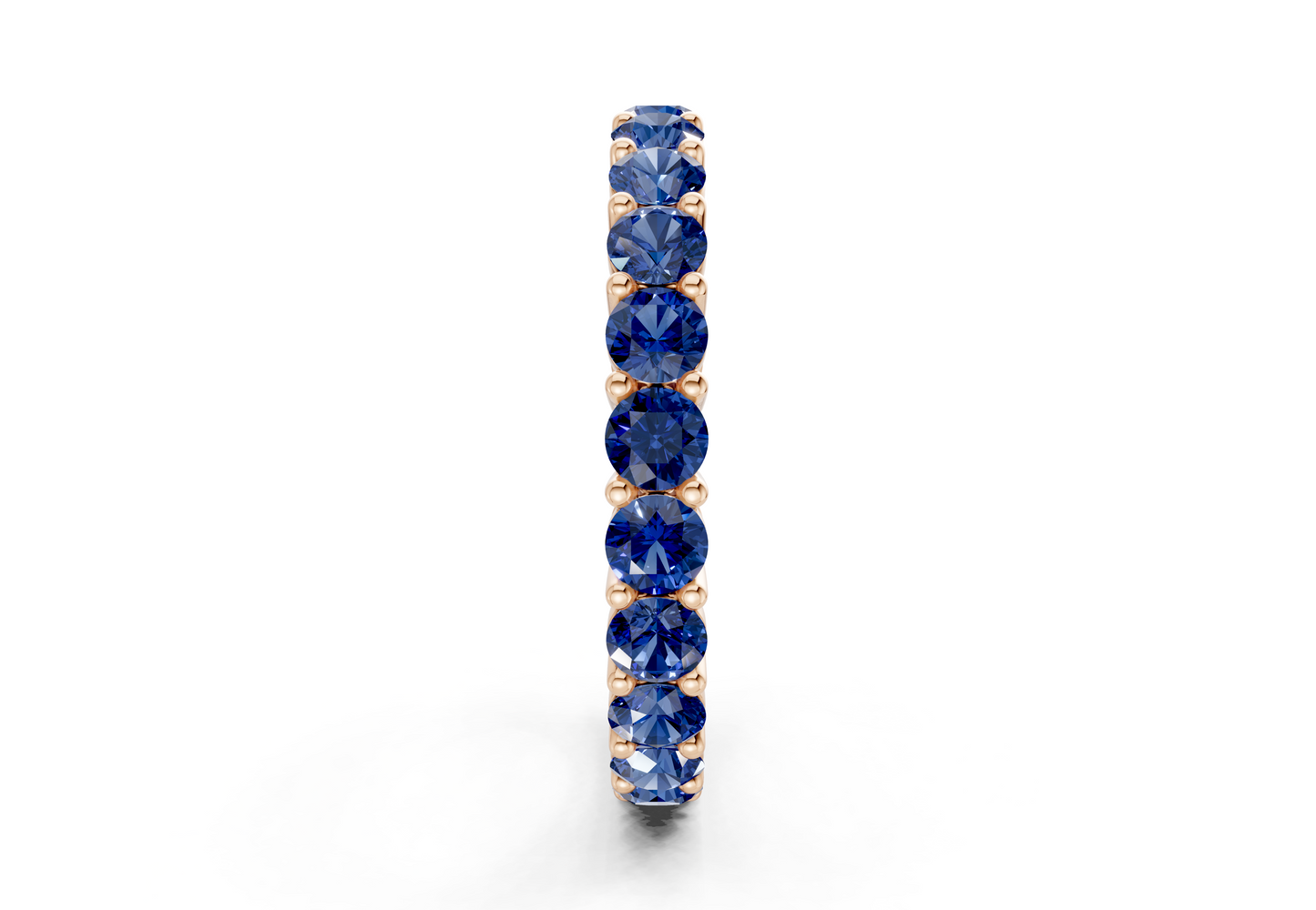 Petite Melrose Round Cut Sapphire Gemstone Eternity Band 2½ Carat Total Wt.