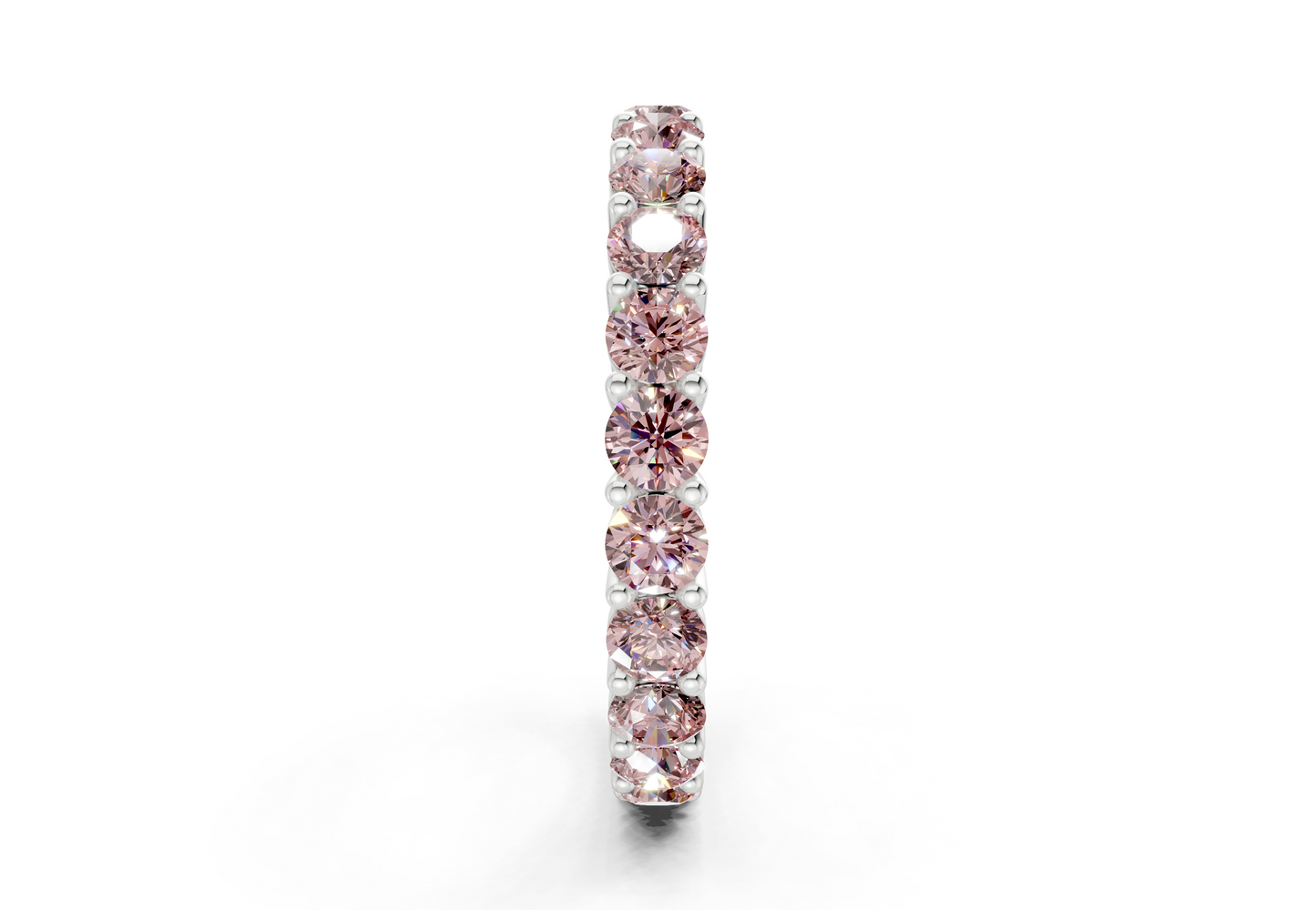 Petite Melrose Round Cut Pink Diamond Eternity Band 2½ Carat Total Wt.