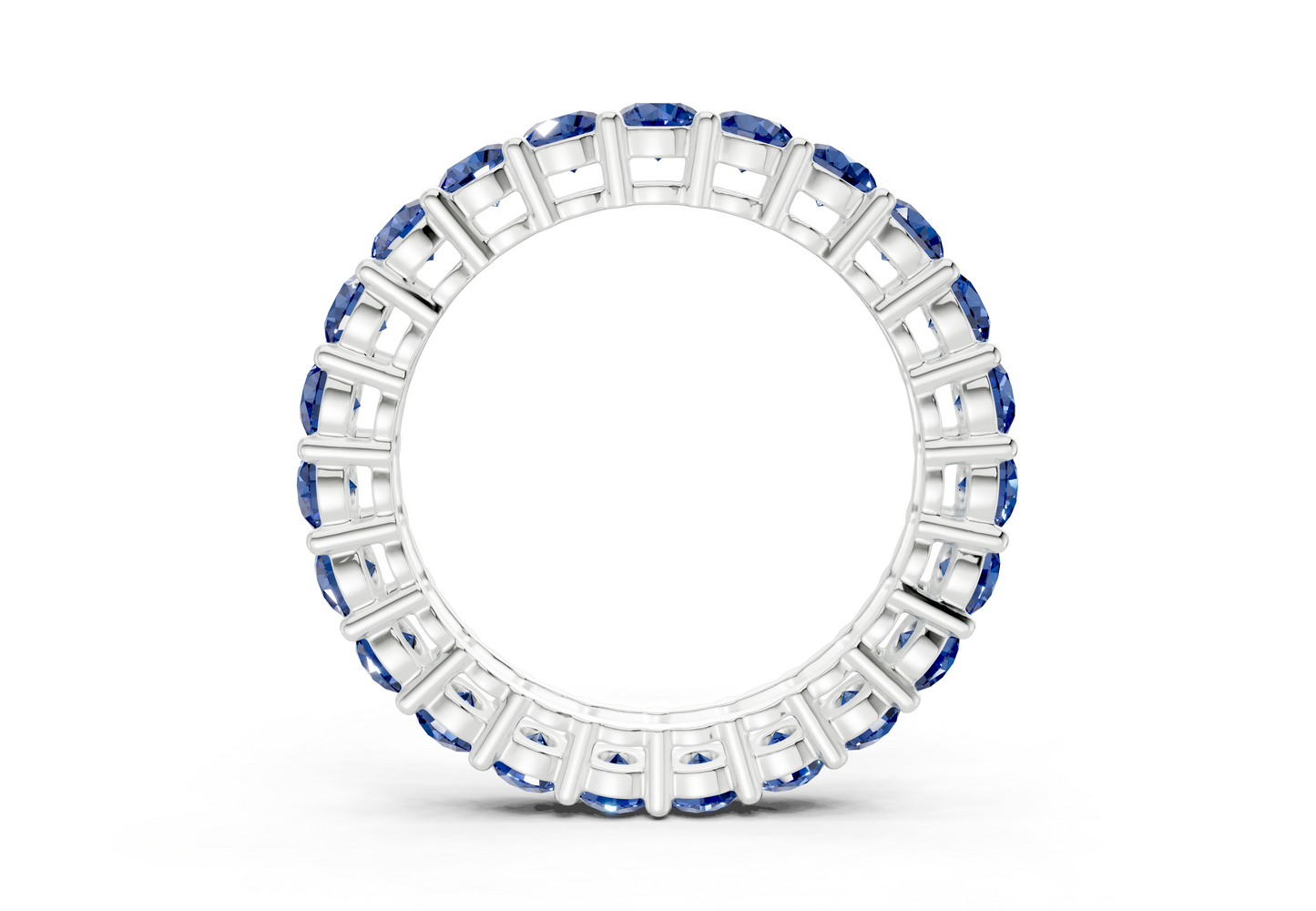 Petite Melrose Round Cut Sapphire Gemstone Eternity Band 2½ Carat Total Wt.