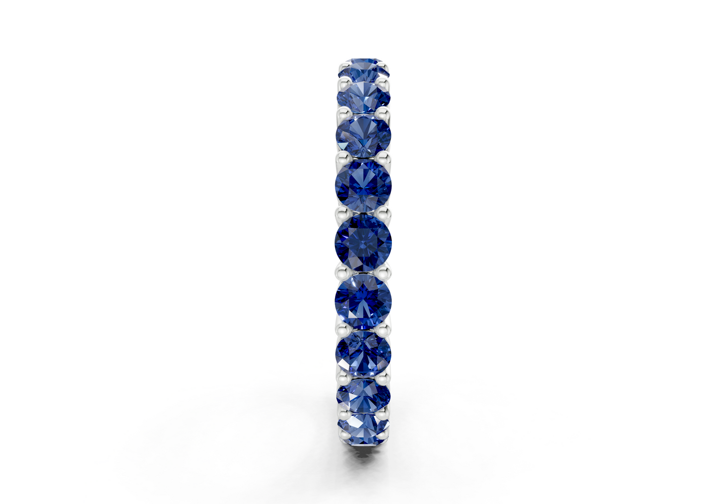 Petite Melrose Round Cut Sapphire Gemstone Eternity Band 2½ Carat Total Wt.