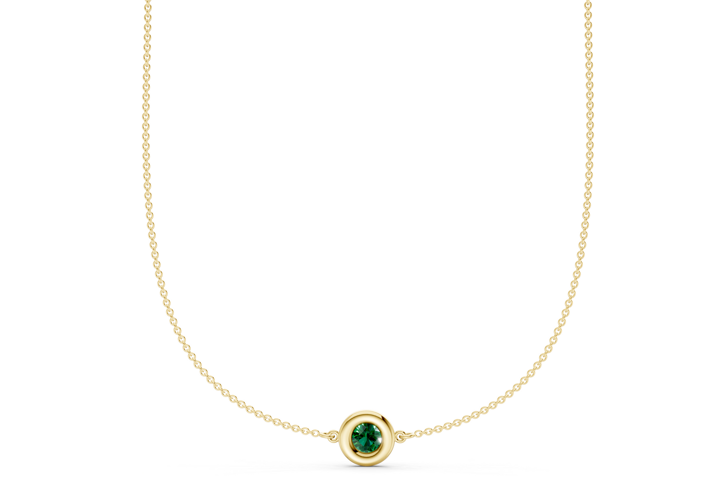 Tranquil Emerald Gemstone Stationed Necklace ½ Carat Total Wt.