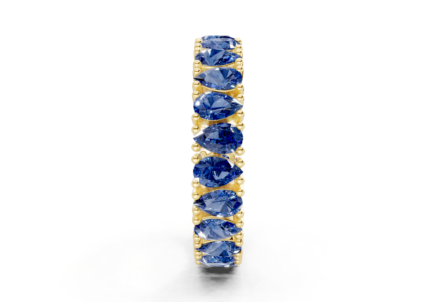 Petite Melrose Pear Cut Sapphire Gemstone Eternity Band 2½ Carat Total Wt.