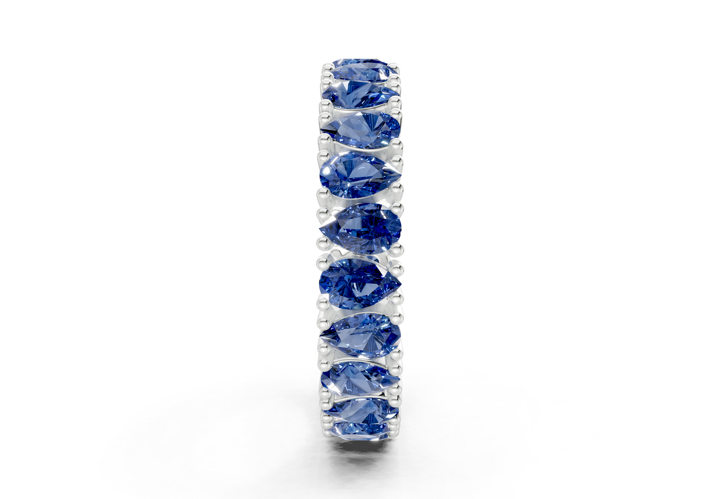 Petite Melrose Pear Cut Sapphire Gemstone Eternity Band 2½ Carat Total Wt.