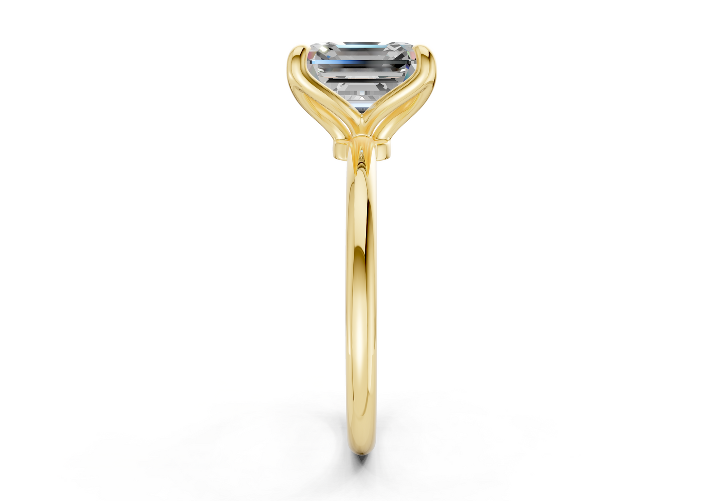 Phoenix Diamond Solitaire Asscher Cut 2.3mm Engagement Ring