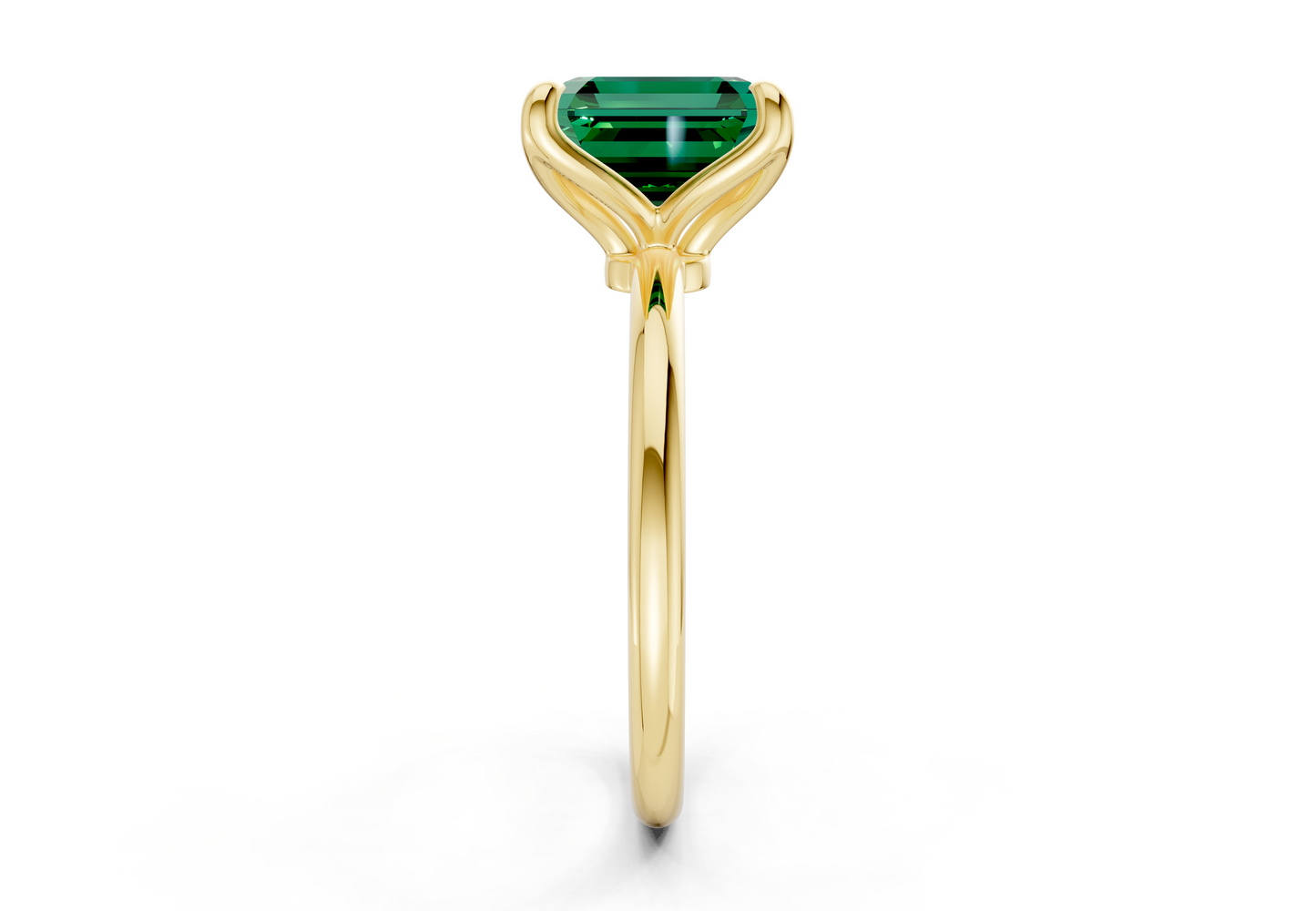 Phoenix Emerald Gemstone Solitaire Asscher Cut 2.3mm Engagement Ring