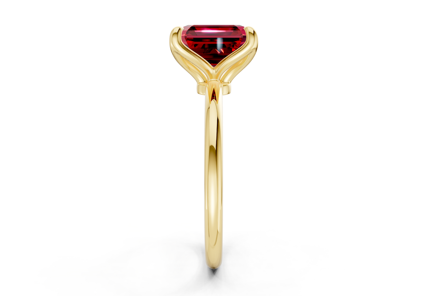 Phoenix Ruby Gemstone Solitaire Asscher Cut 2.3mm Engagement Ring