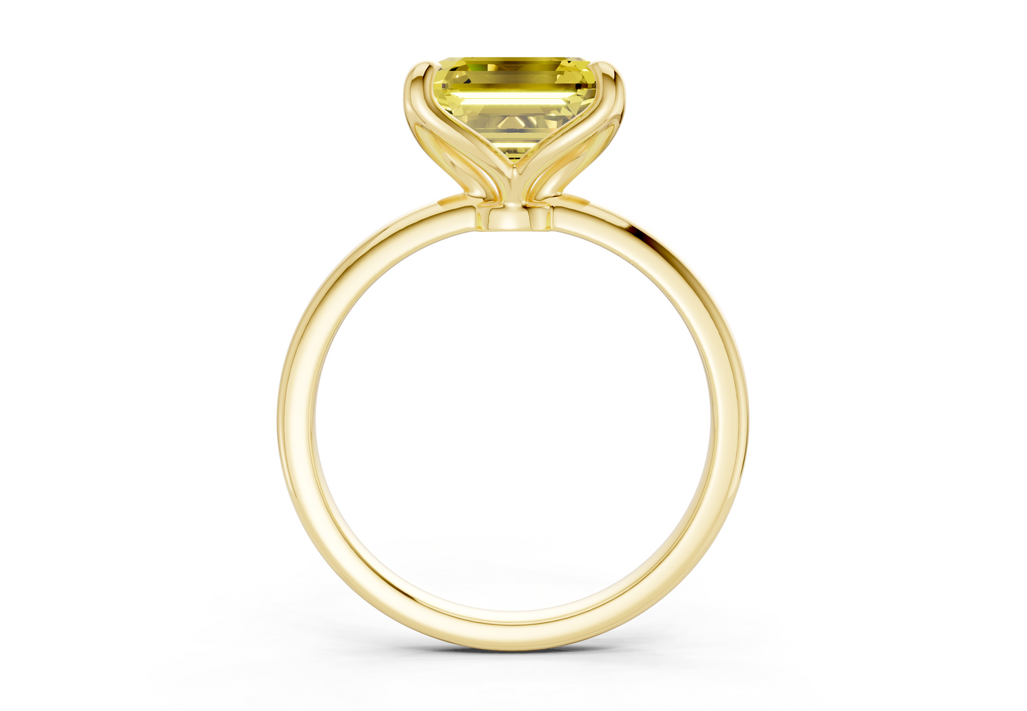 Phoenix Yellow Diamond Solitaire Asscher Cut 2mm Engagement Ring
