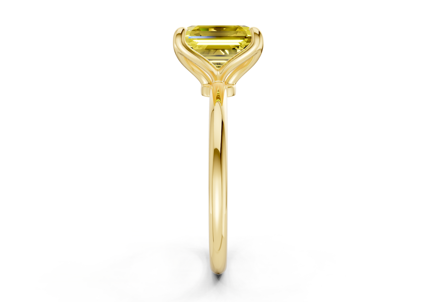 Phoenix Yellow Diamond Solitaire Asscher Cut 2mm Engagement Ring