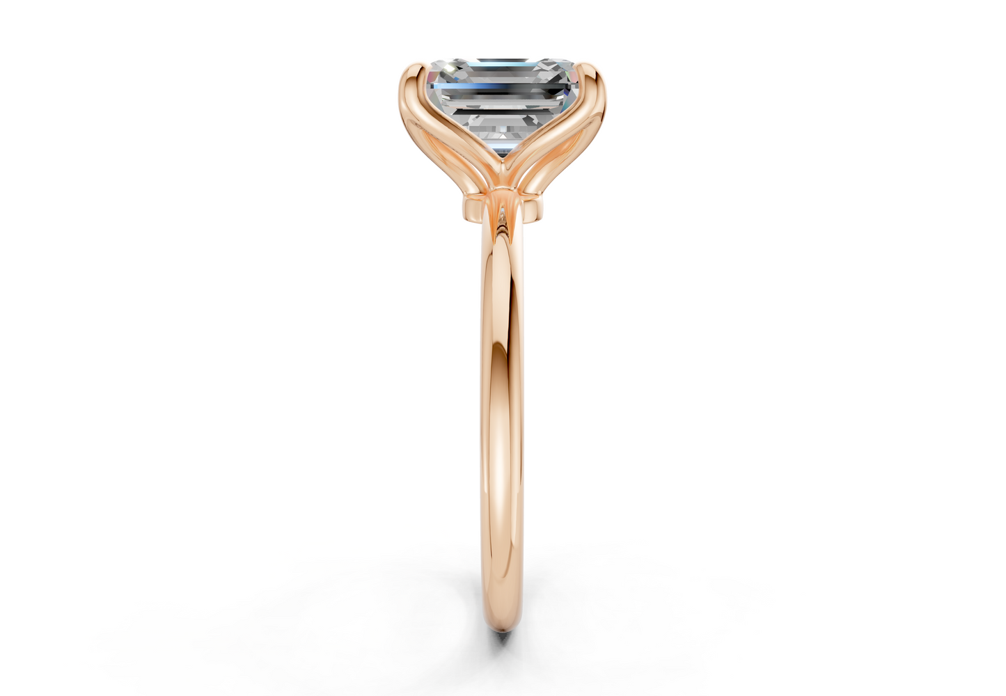 Phoenix Diamond Solitaire Asscher Cut 2.3mm Engagement Ring