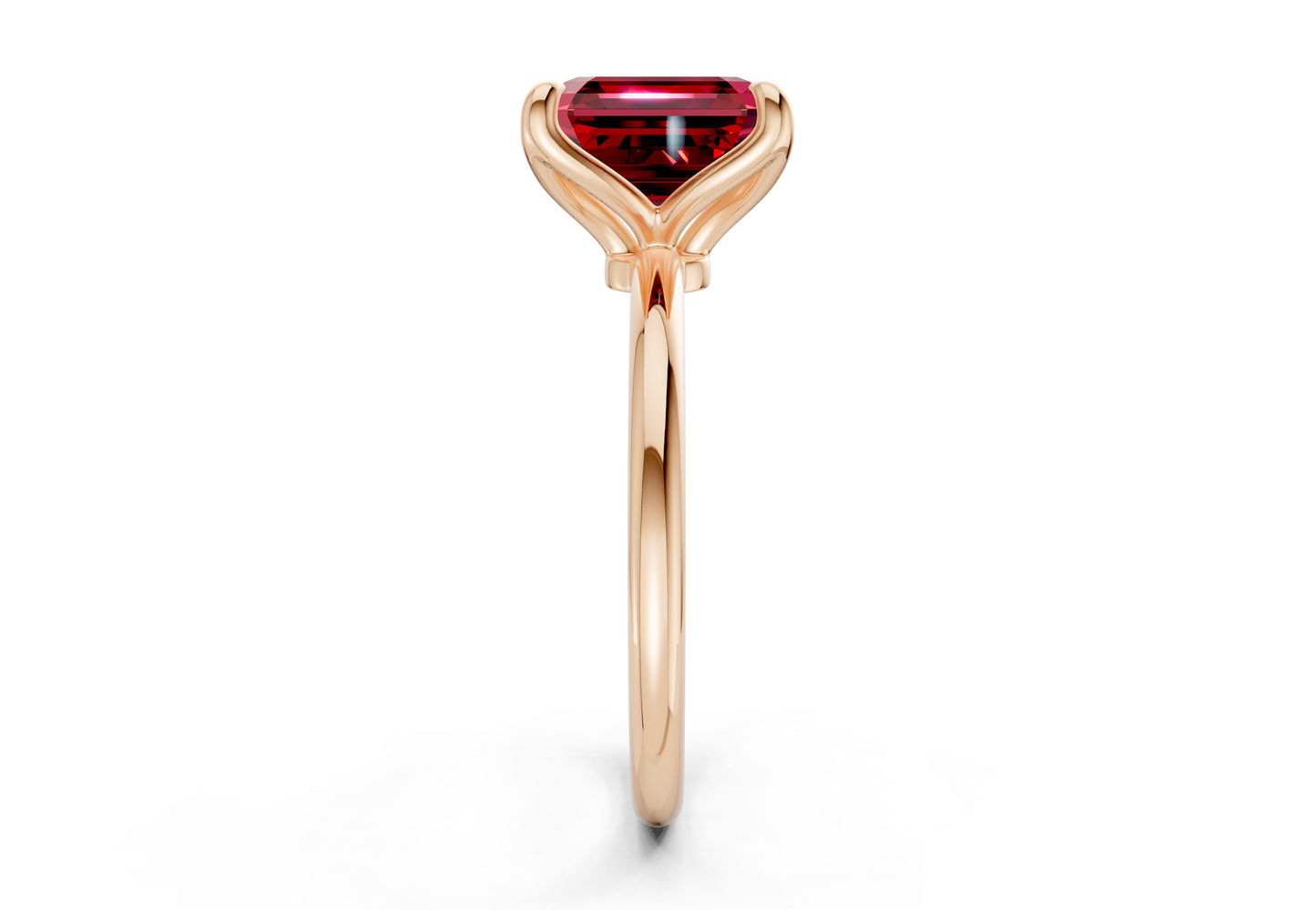 Phoenix Ruby Gemstone Solitaire Asscher Cut 2.3mm Engagement Ring
