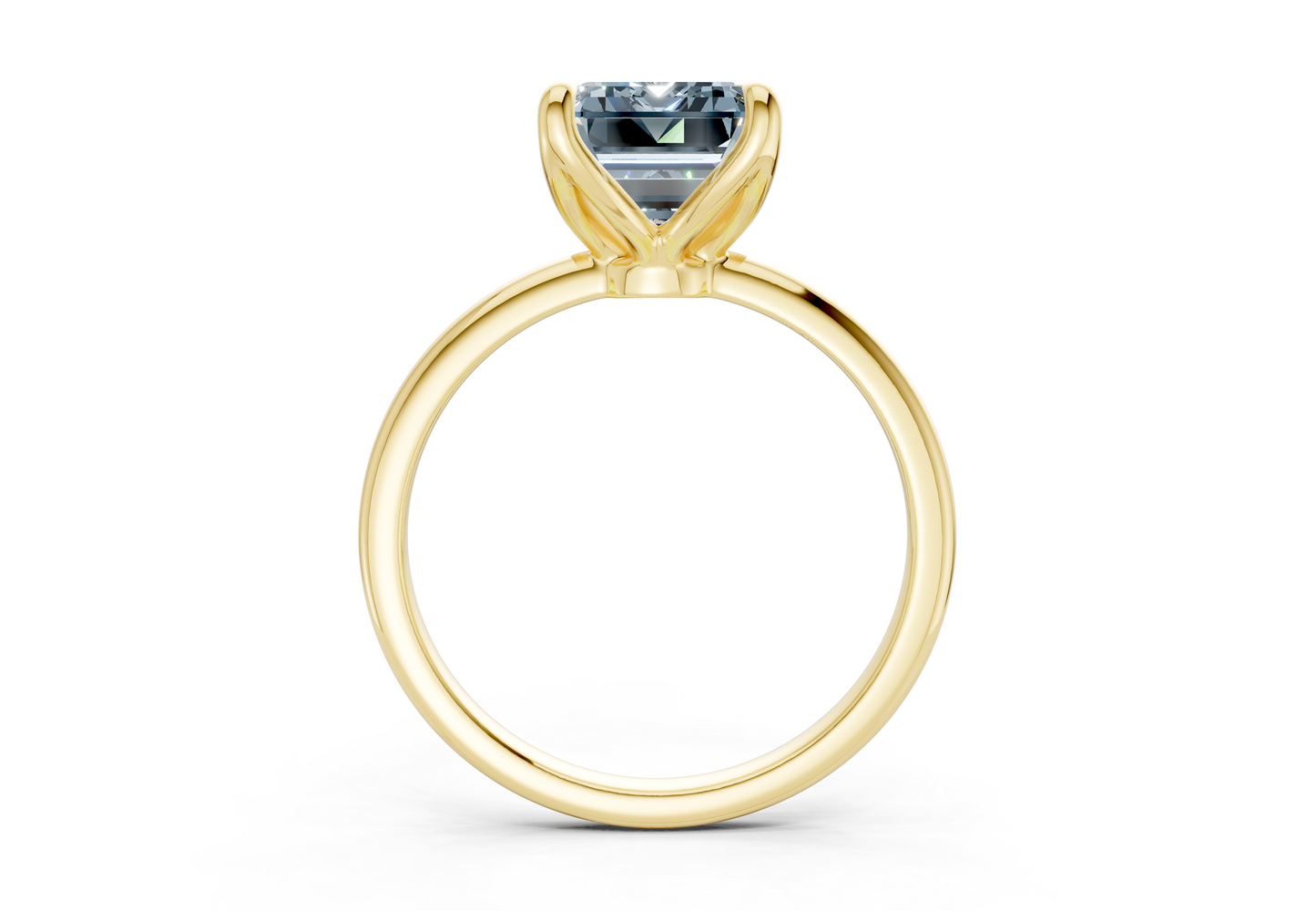 Phoenix Blue Diamond Solitaire Emerald Cut 2.3mm Engagement Ring