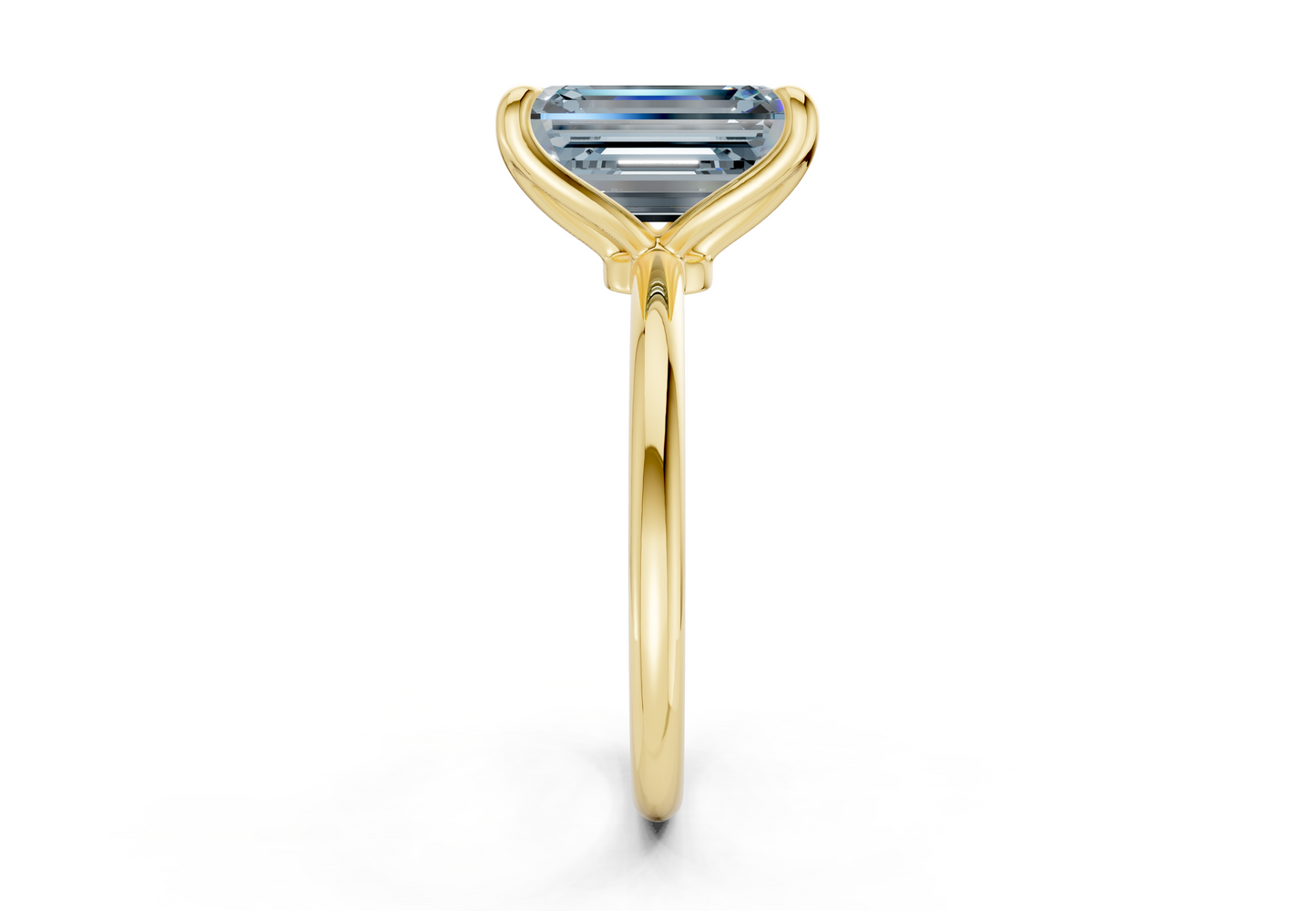 Phoenix Blue Diamond Solitaire Emerald Cut 2.3mm Engagement Ring