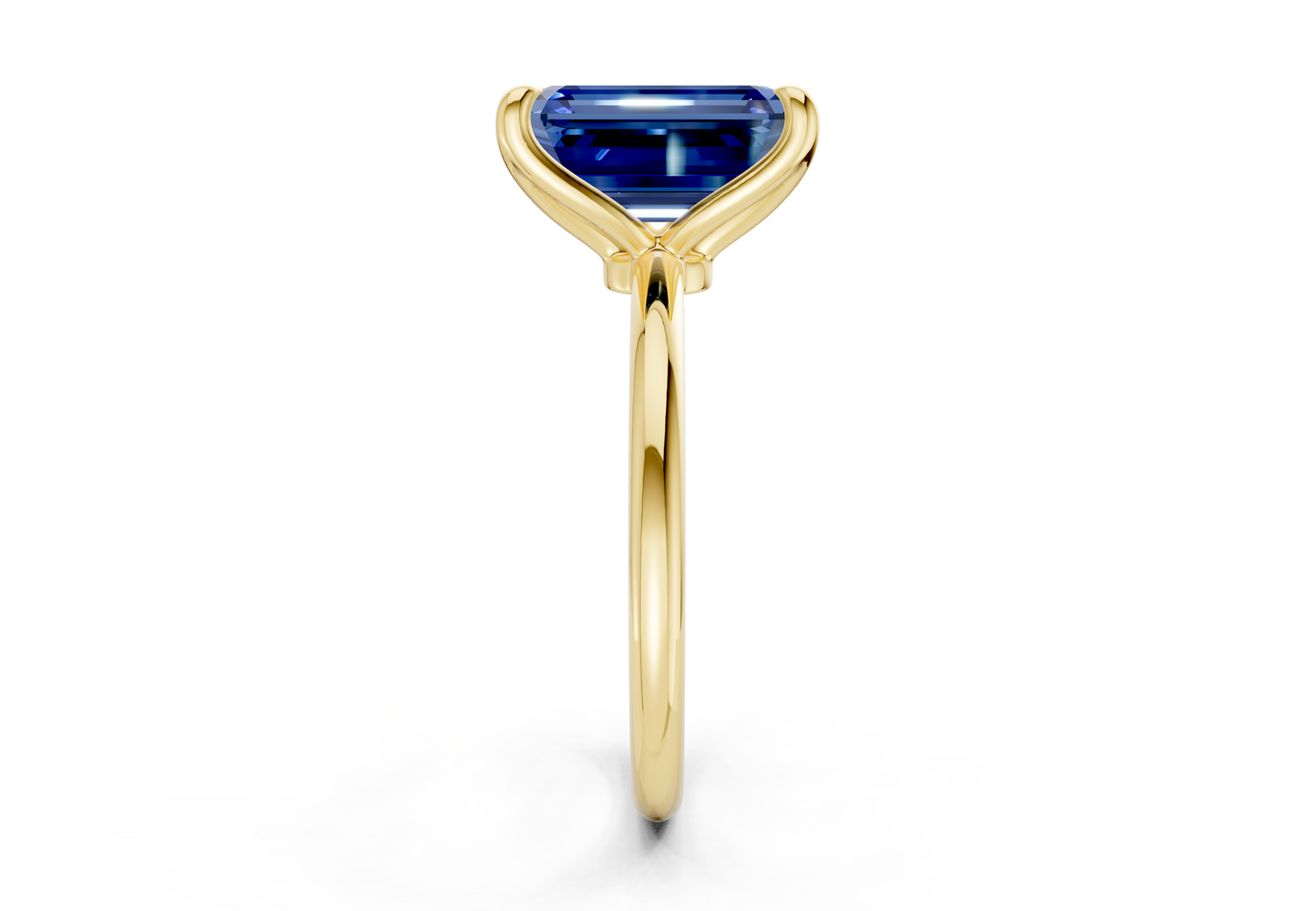 Phoenix Sapphire Gemstone Solitaire Emerald Cut 2mm Engagement Ring