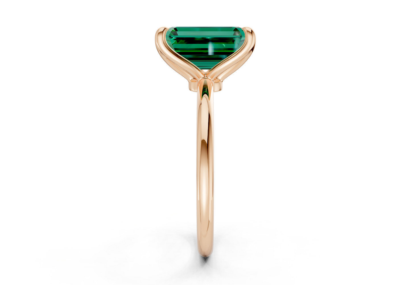 Phoenix Emerald Gemstone Solitaire Emerald Cut 2.3mm Engagement Ring