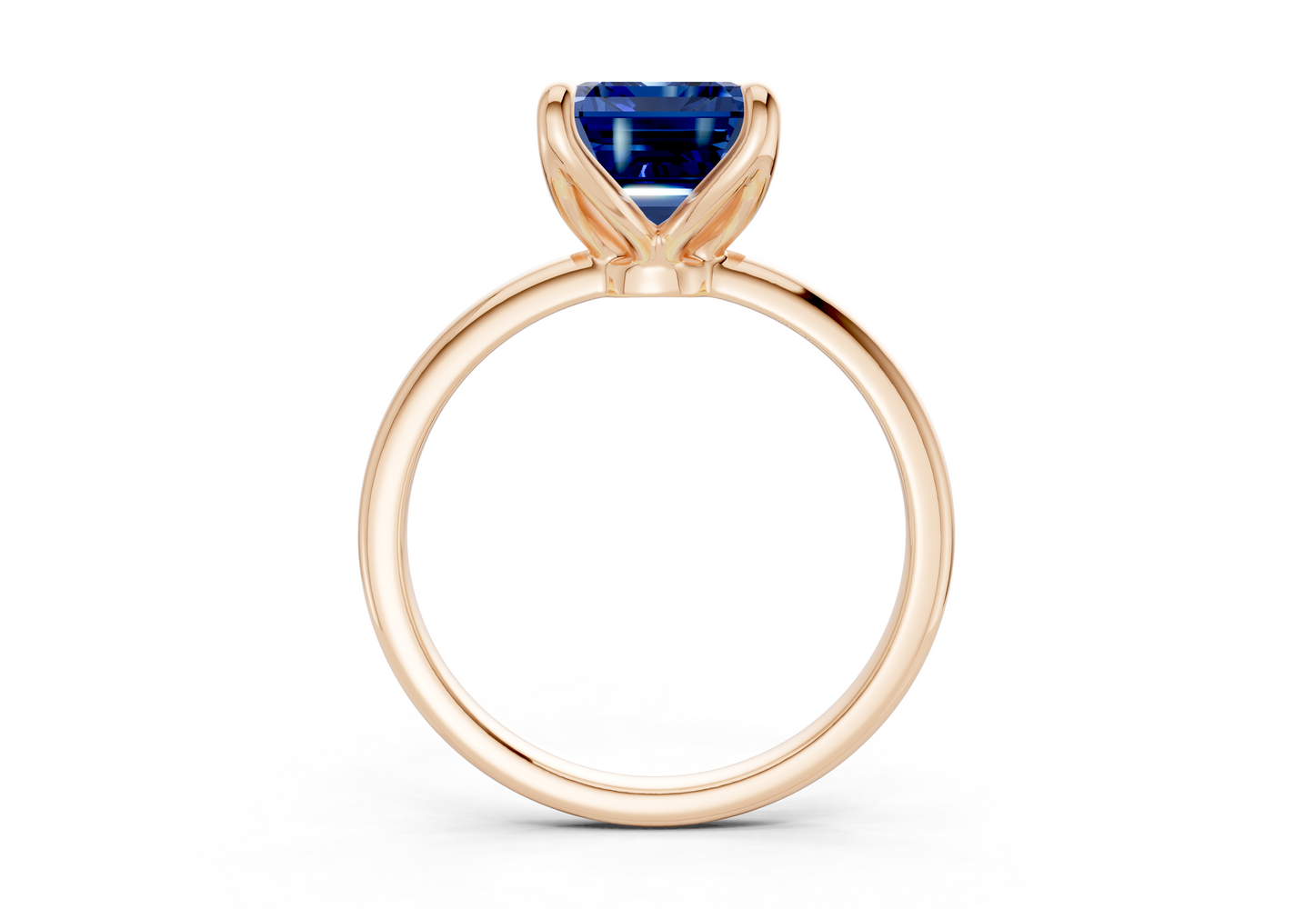 Phoenix Sapphire Gemstone Solitaire Emerald Cut 2mm Engagement Ring