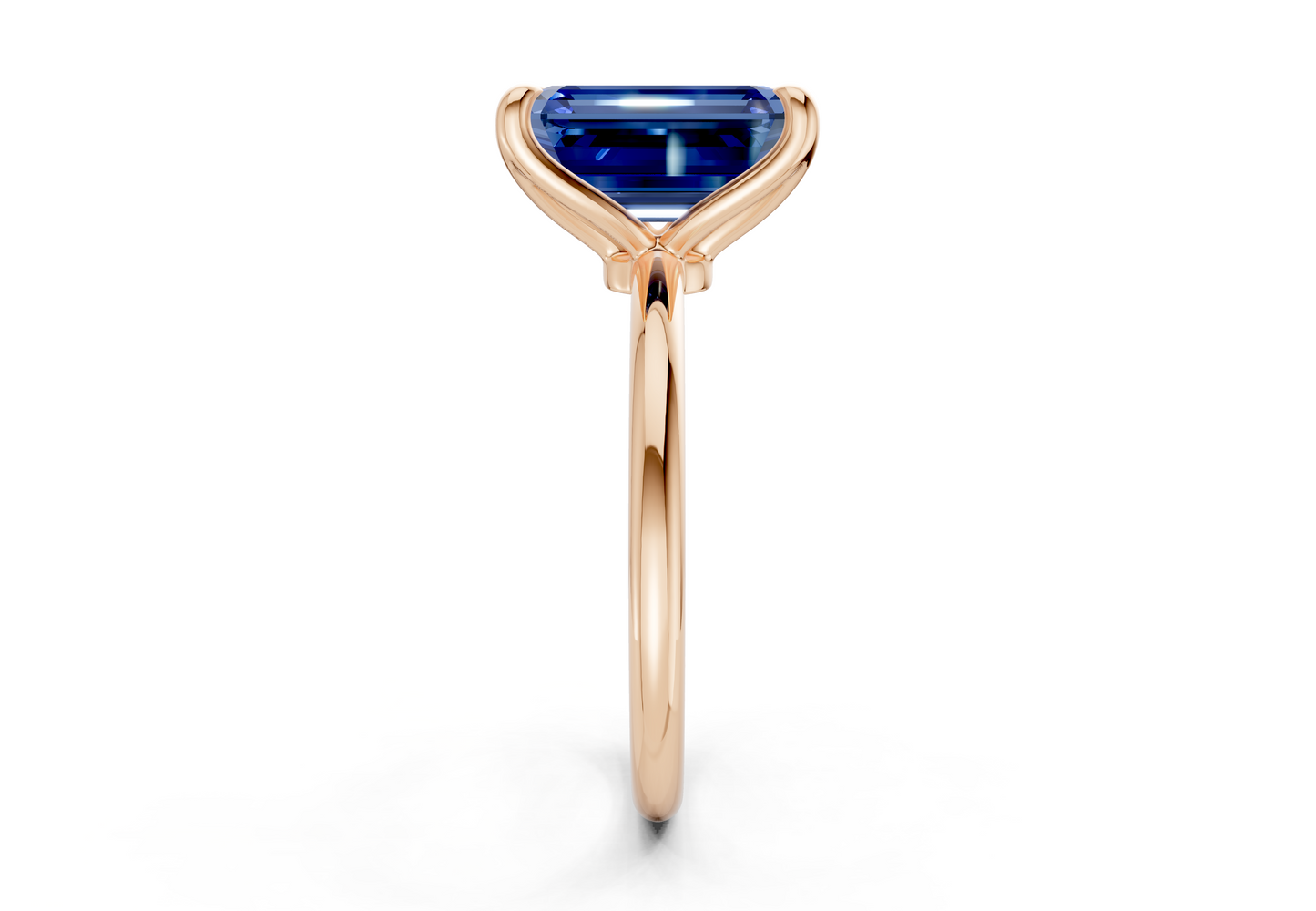 Phoenix Sapphire Gemstone Solitaire Emerald Cut 2mm Engagement Ring