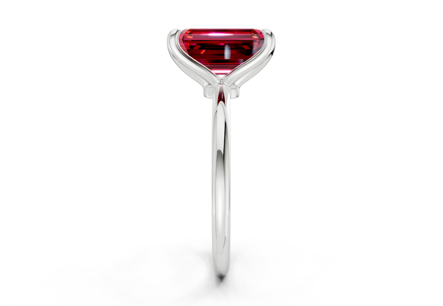 Phoenix Ruby Gemstone Solitaire Emerald Cut 2mm Engagement Ring