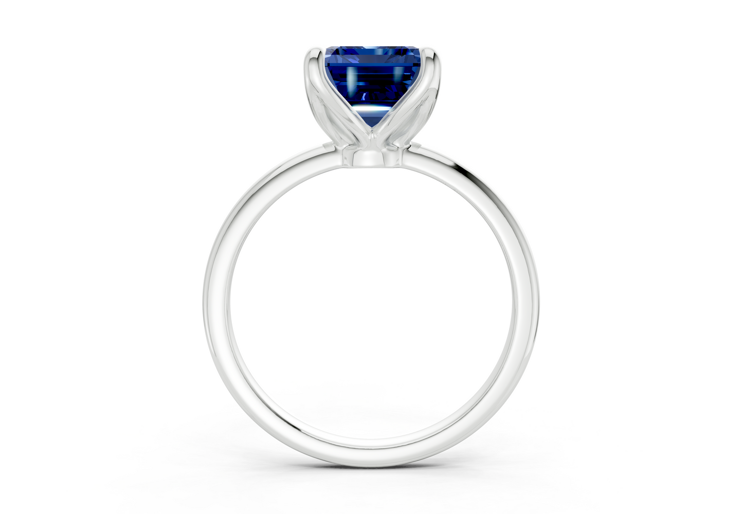 Phoenix Sapphire Gemstone Solitaire Emerald Cut 2mm Engagement Ring