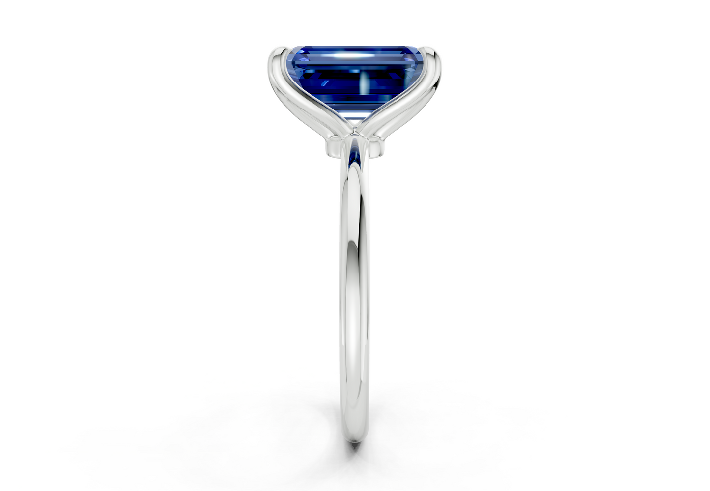 Phoenix Sapphire Gemstone Solitaire Emerald Cut 2mm Engagement Ring