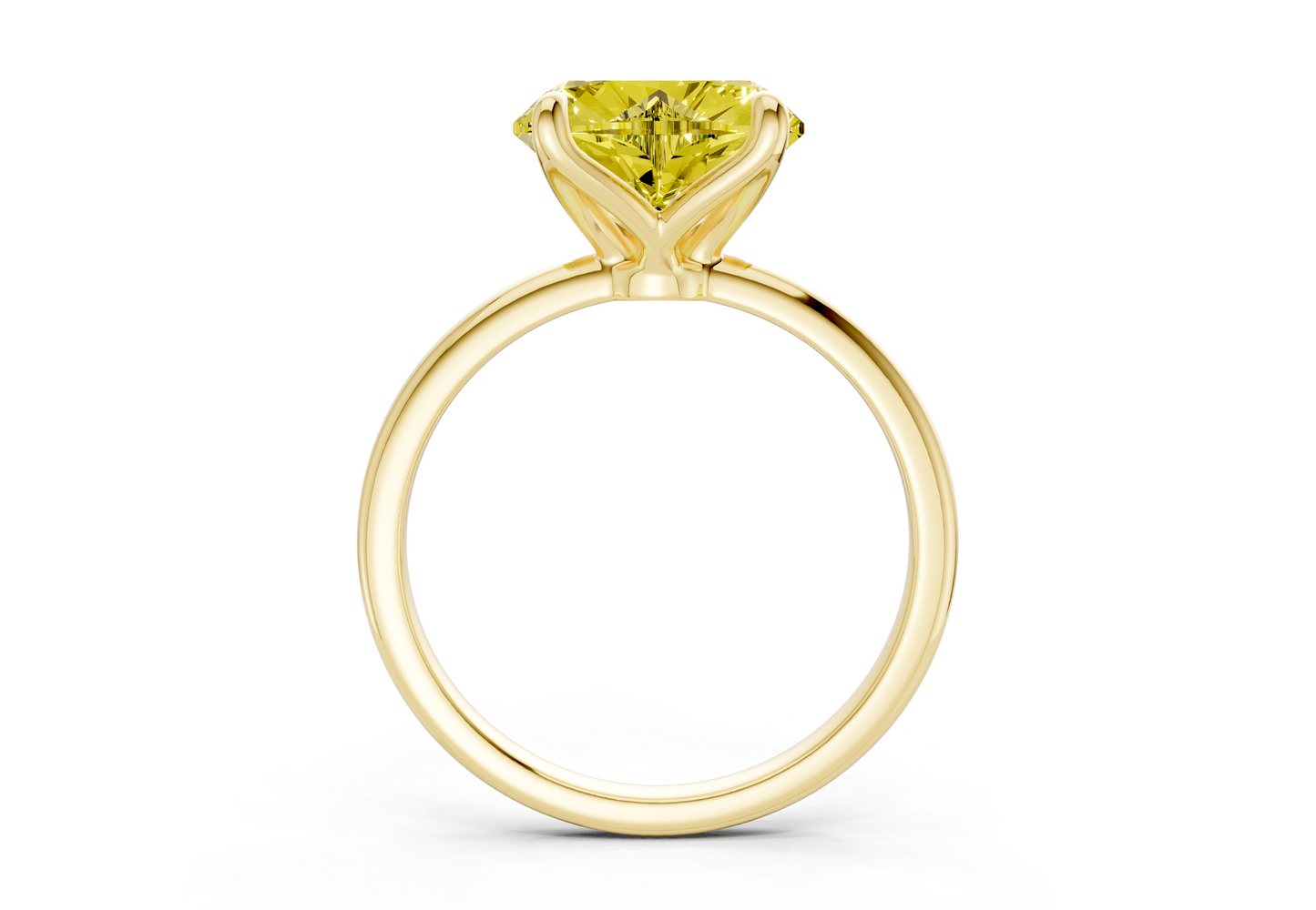 Phoenix Yellow Diamond Solitaire Heart Cut 1.8mm Engagement Ring