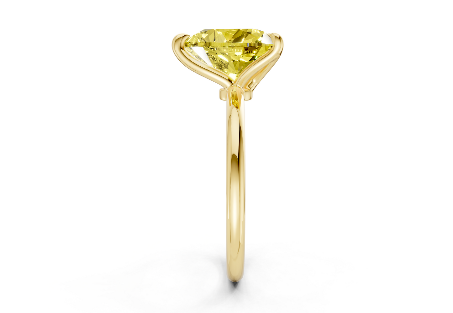 Phoenix Yellow Diamond Solitaire Heart Cut 1.8mm Engagement Ring