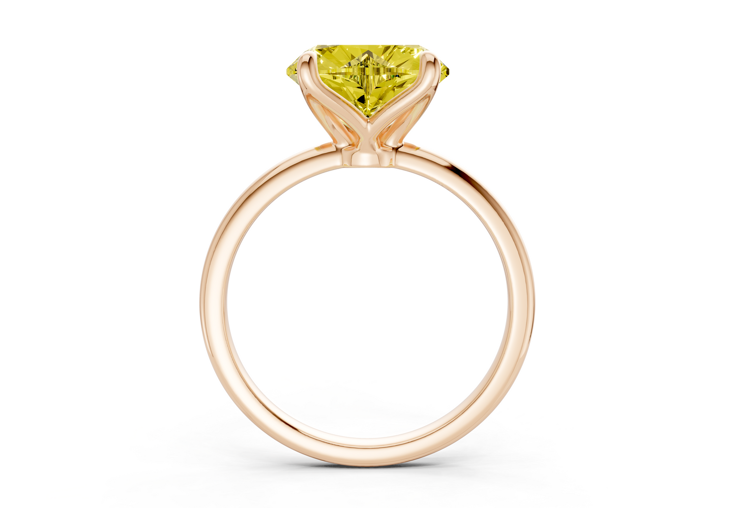 Phoenix Yellow Diamond Solitaire Heart Cut 1.8mm Engagement Ring