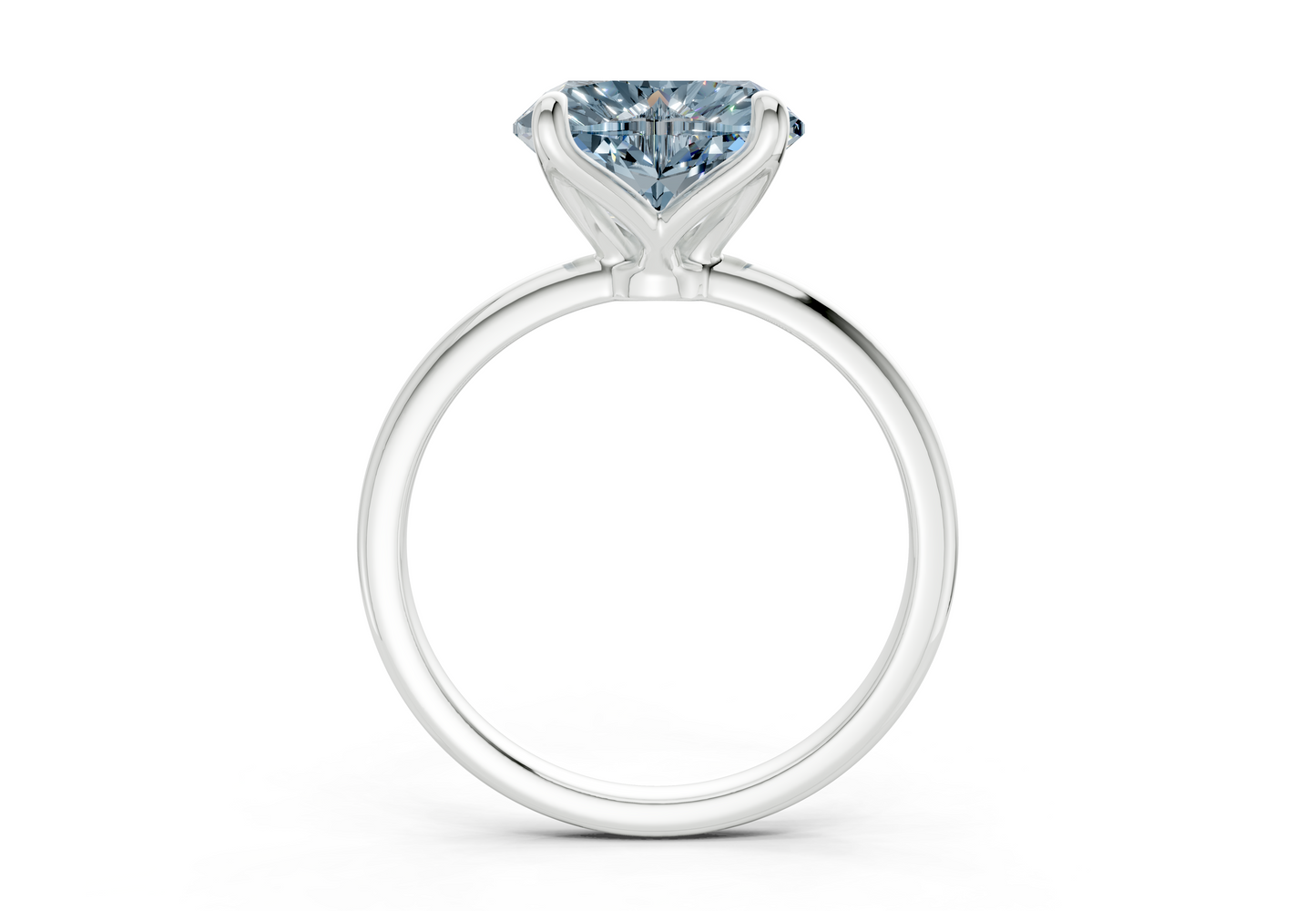 Phoenix Blue Diamond Solitaire Heart Cut 1.8mm Engagement Ring