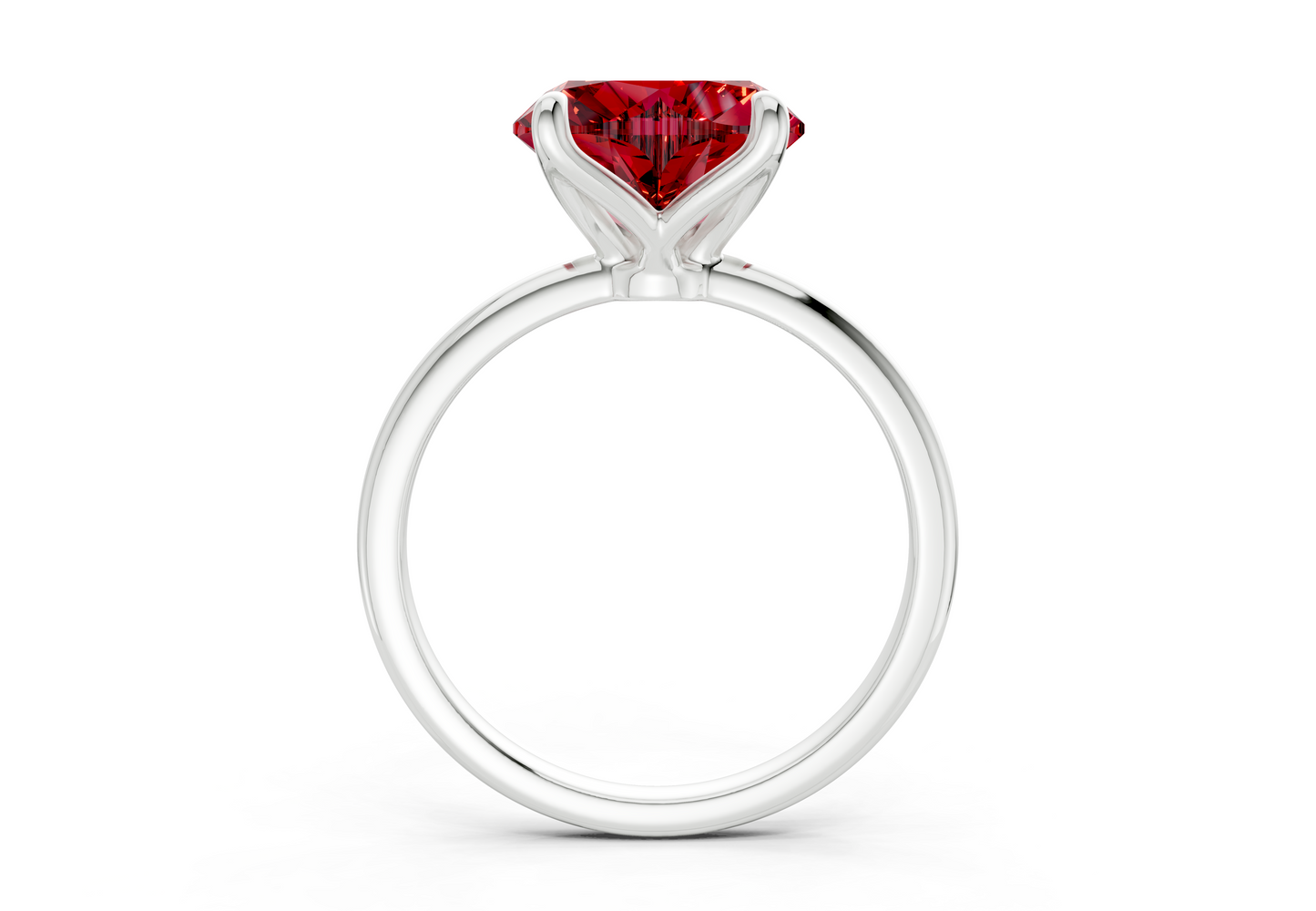 Phoenix Ruby Gemstone Solitaire Heart Cut 2.3mm Engagement Ring