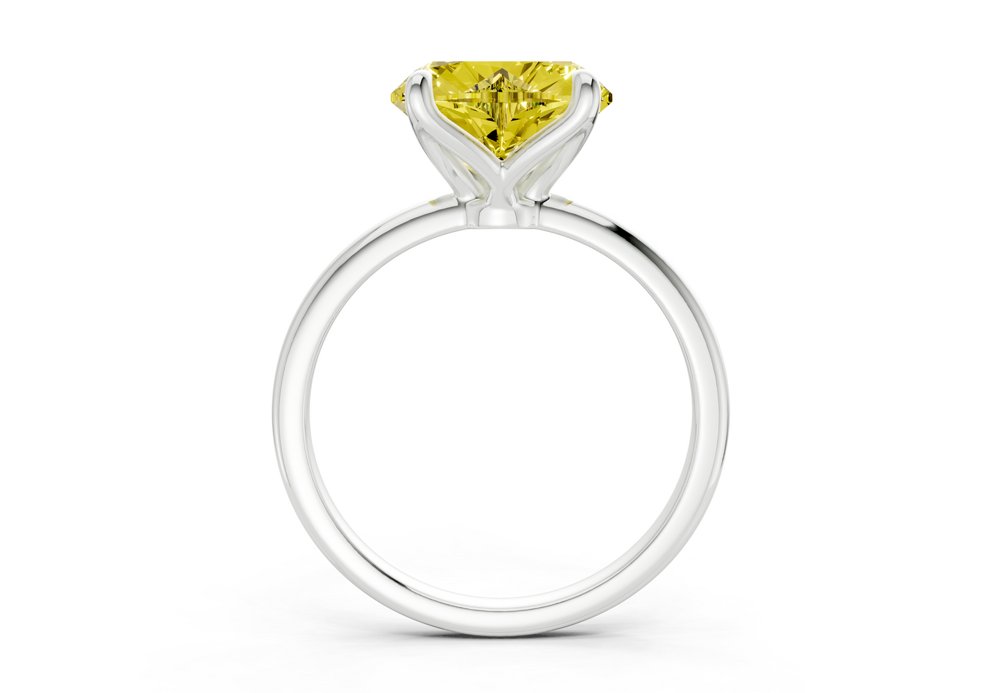 Phoenix Yellow Diamond Solitaire Heart Cut 1.8mm Engagement Ring