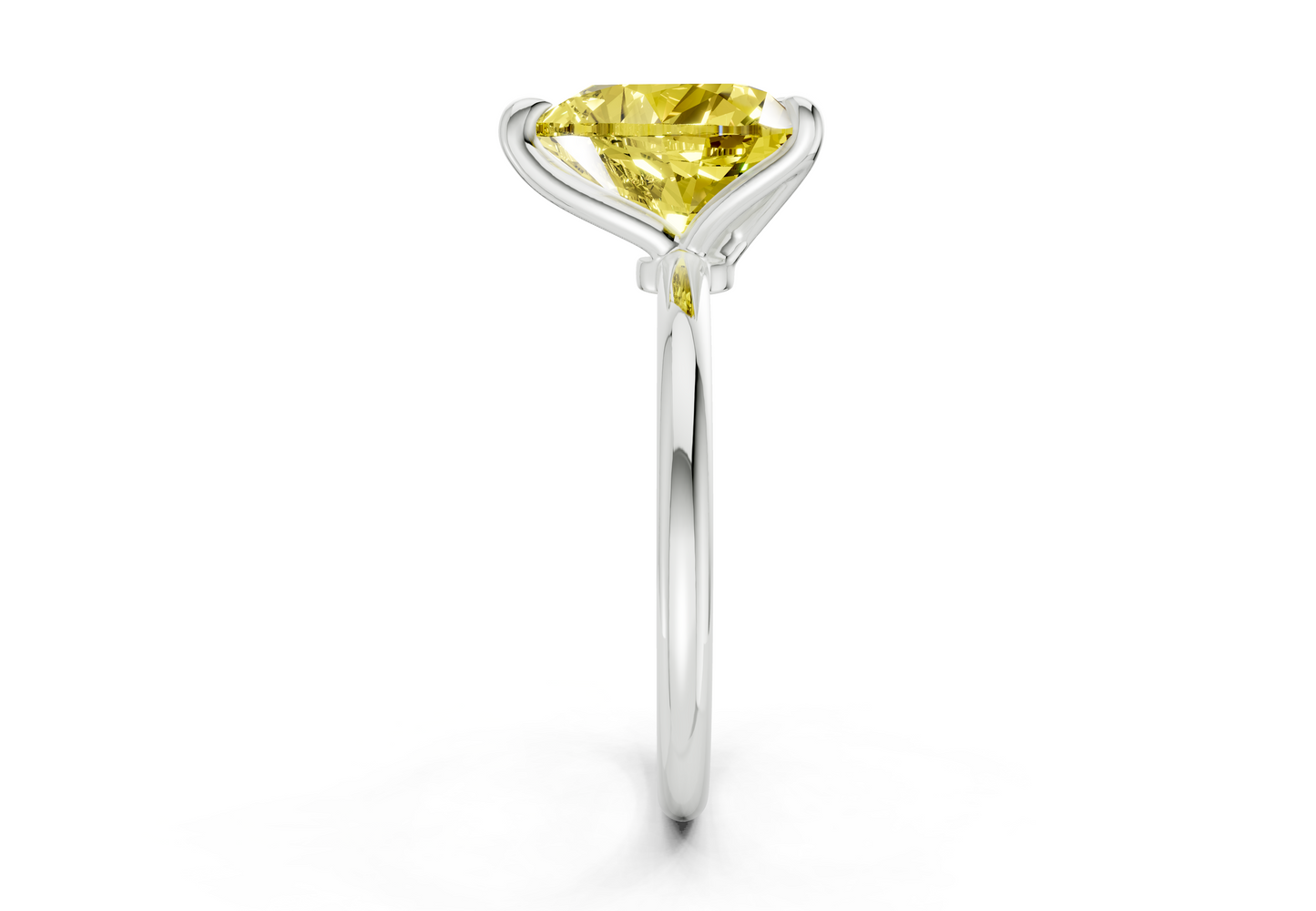 Phoenix Yellow Diamond Solitaire Heart Cut 1.8mm Engagement Ring
