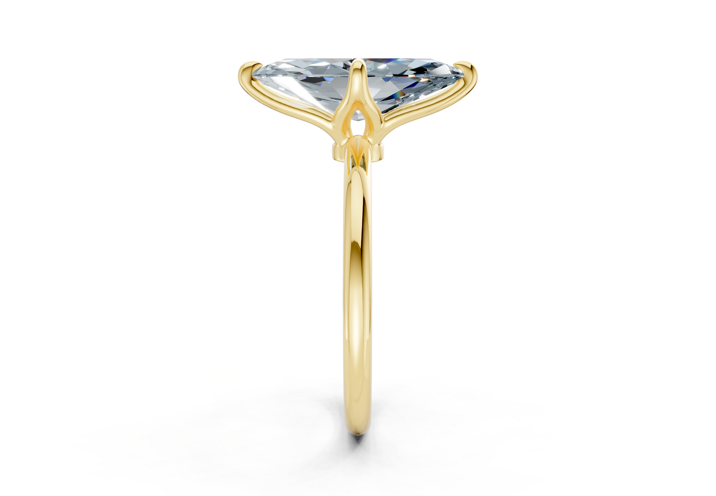 Phoenix Blue Diamond Solitaire Marquise Cut 2mm Engagement Ring