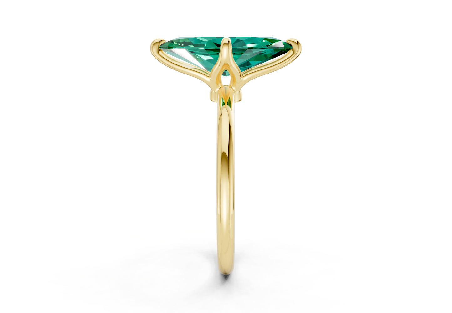 Phoenix Emerald Gemstone Solitaire Marquise Cut 2mm Engagement Ring