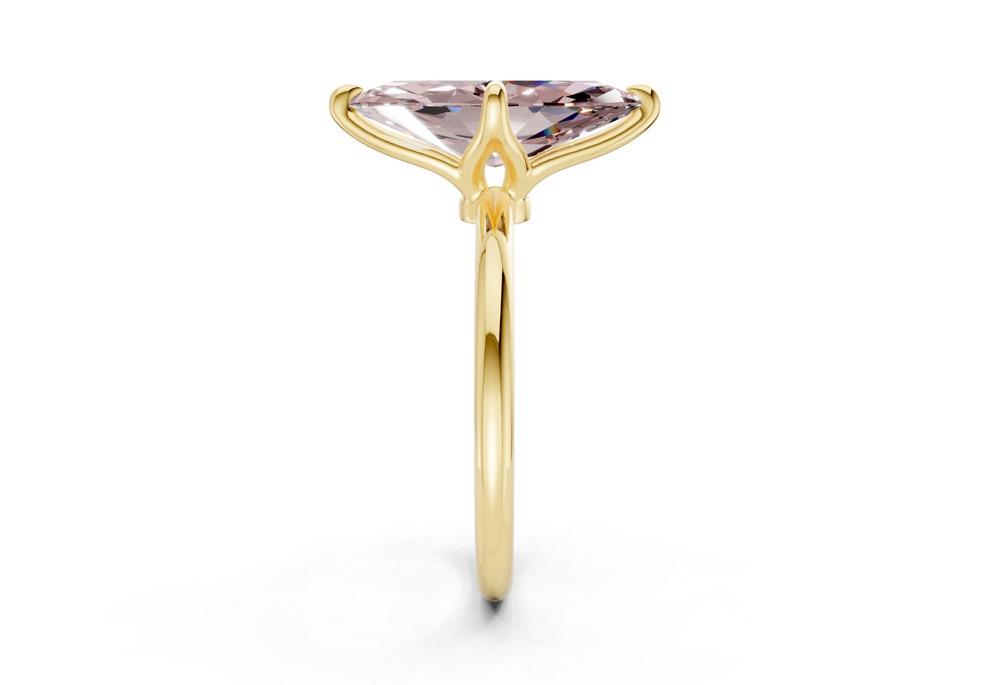 Phoenix Pink Diamond Solitaire Marquise Cut 1.8mm Engagement Ring