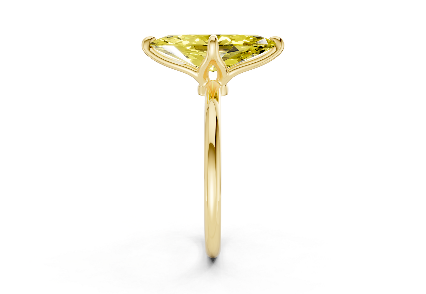 Phoenix Yellow Diamond Solitaire Marquise Cut 2mm Engagement Ring