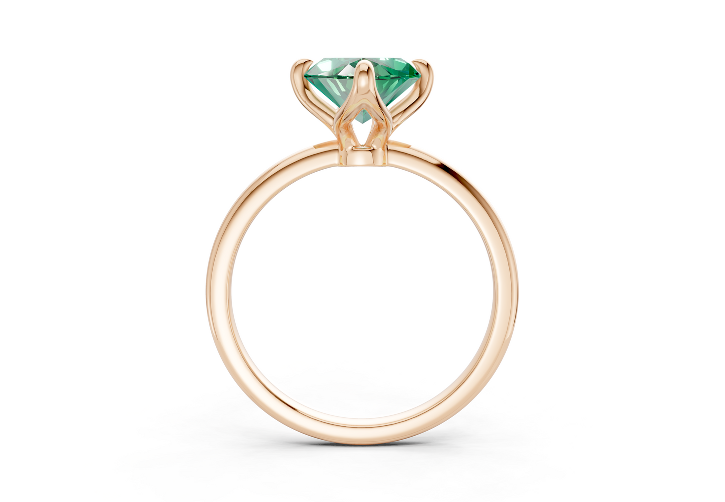 Phoenix Emerald Gemstone Solitaire Marquise Cut 2mm Engagement Ring
