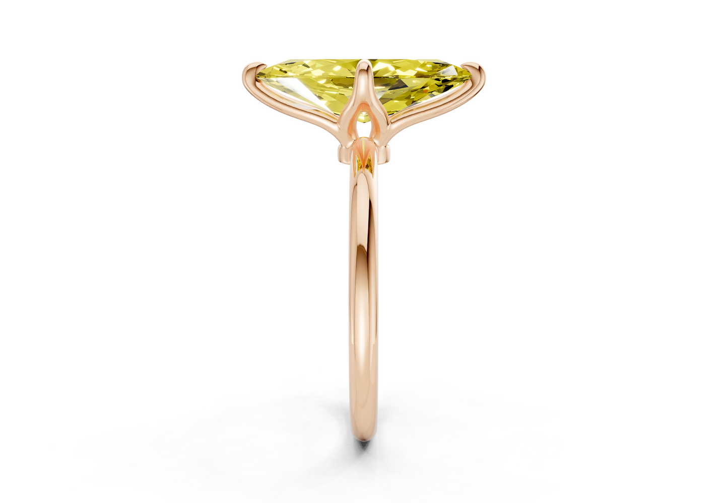 Phoenix Yellow Diamond Solitaire Marquise Cut 1.8mm Engagement Ring