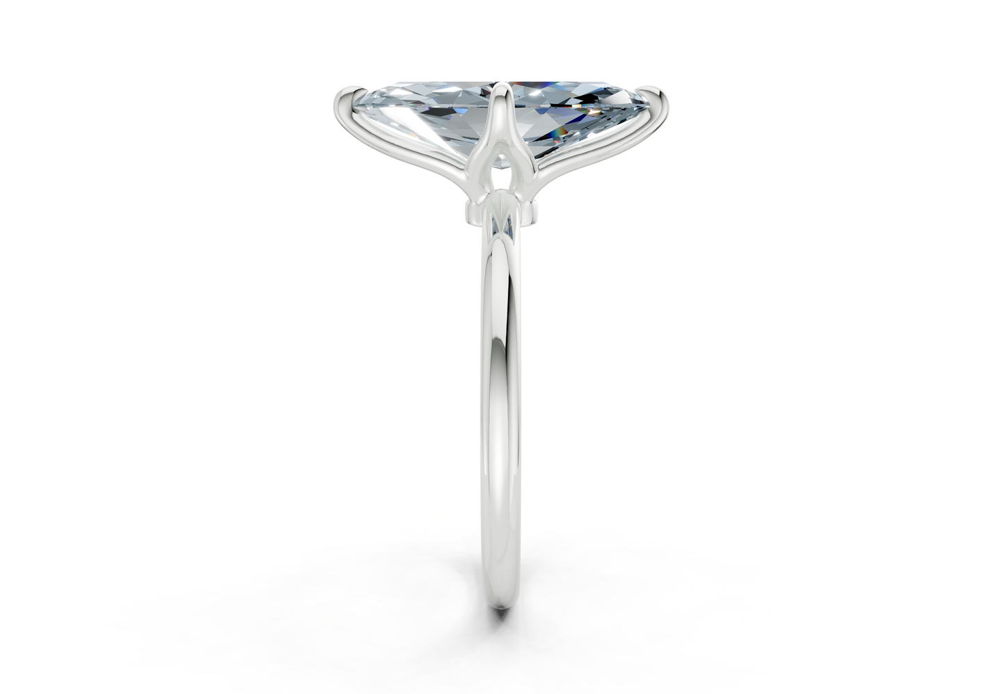 Phoenix Blue Diamond Solitaire Marquise Cut 2mm Engagement Ring