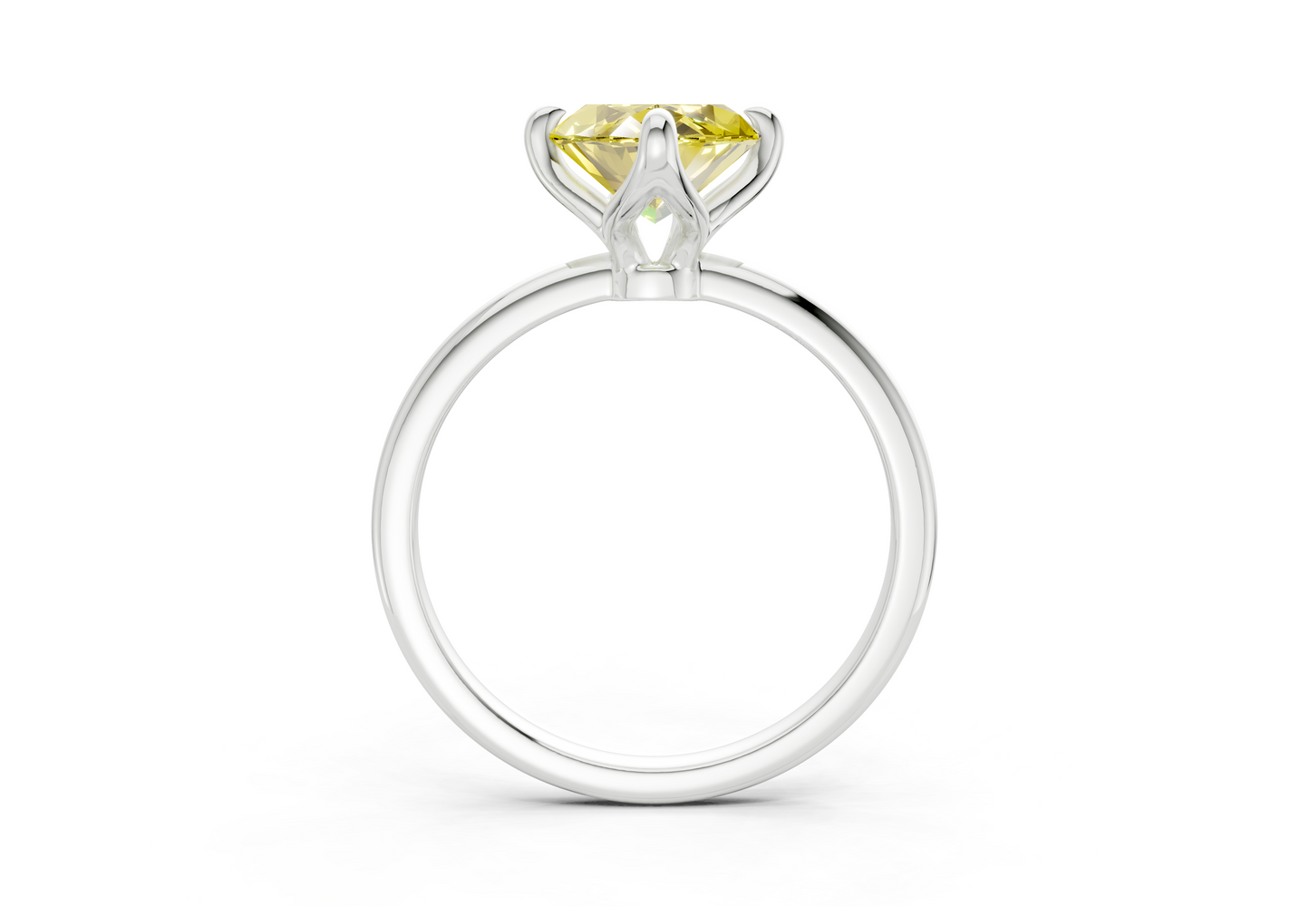 Phoenix Yellow Diamond Solitaire Marquise Cut 1.8mm Engagement Ring