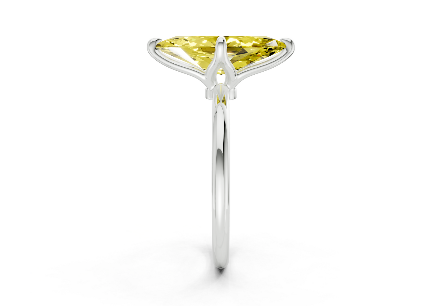 Phoenix Yellow Diamond Solitaire Marquise Cut 1.8mm Engagement Ring