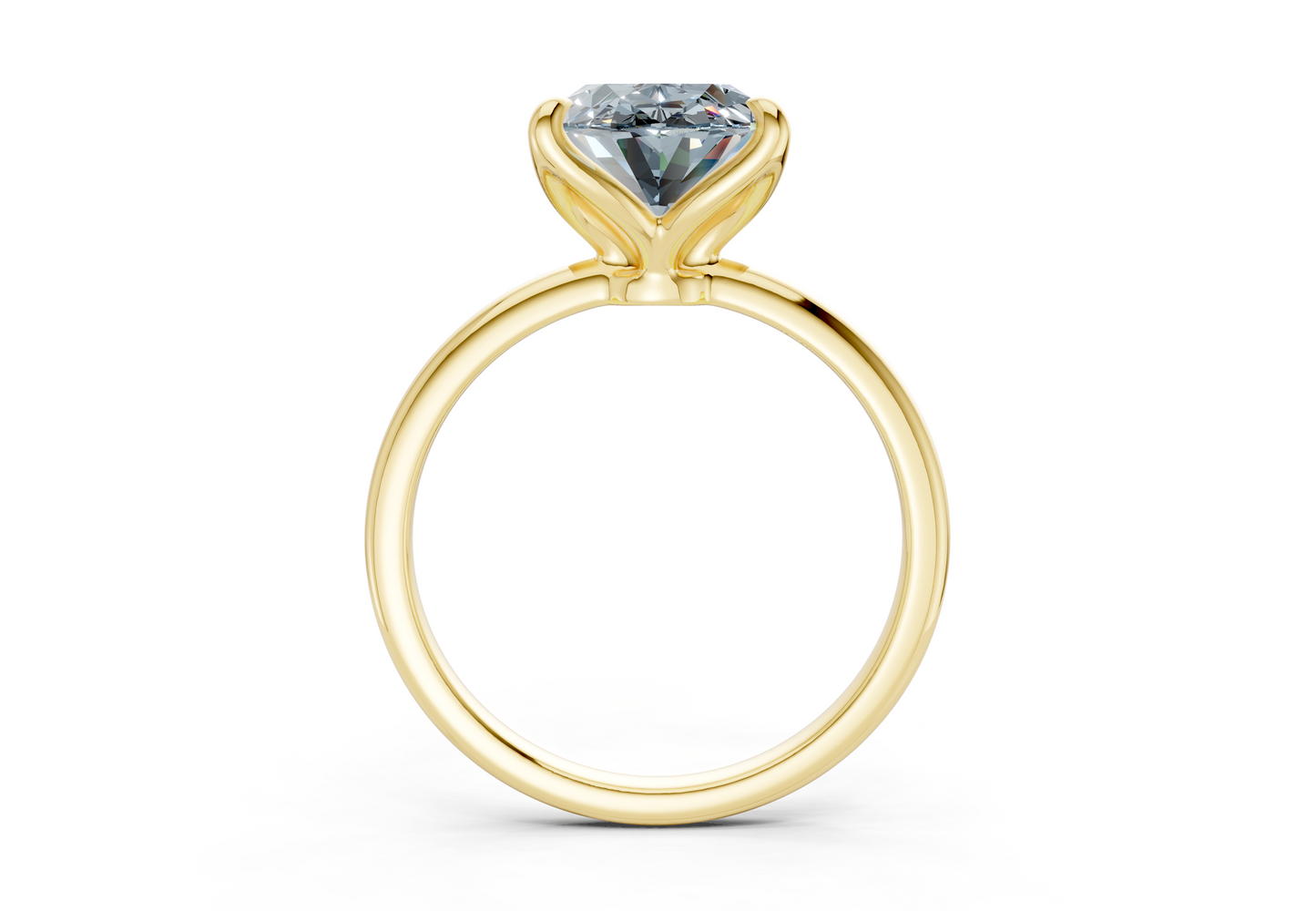 Phoenix Blue Diamond Solitaire Oval Cut 2.3mm Engagement Ring