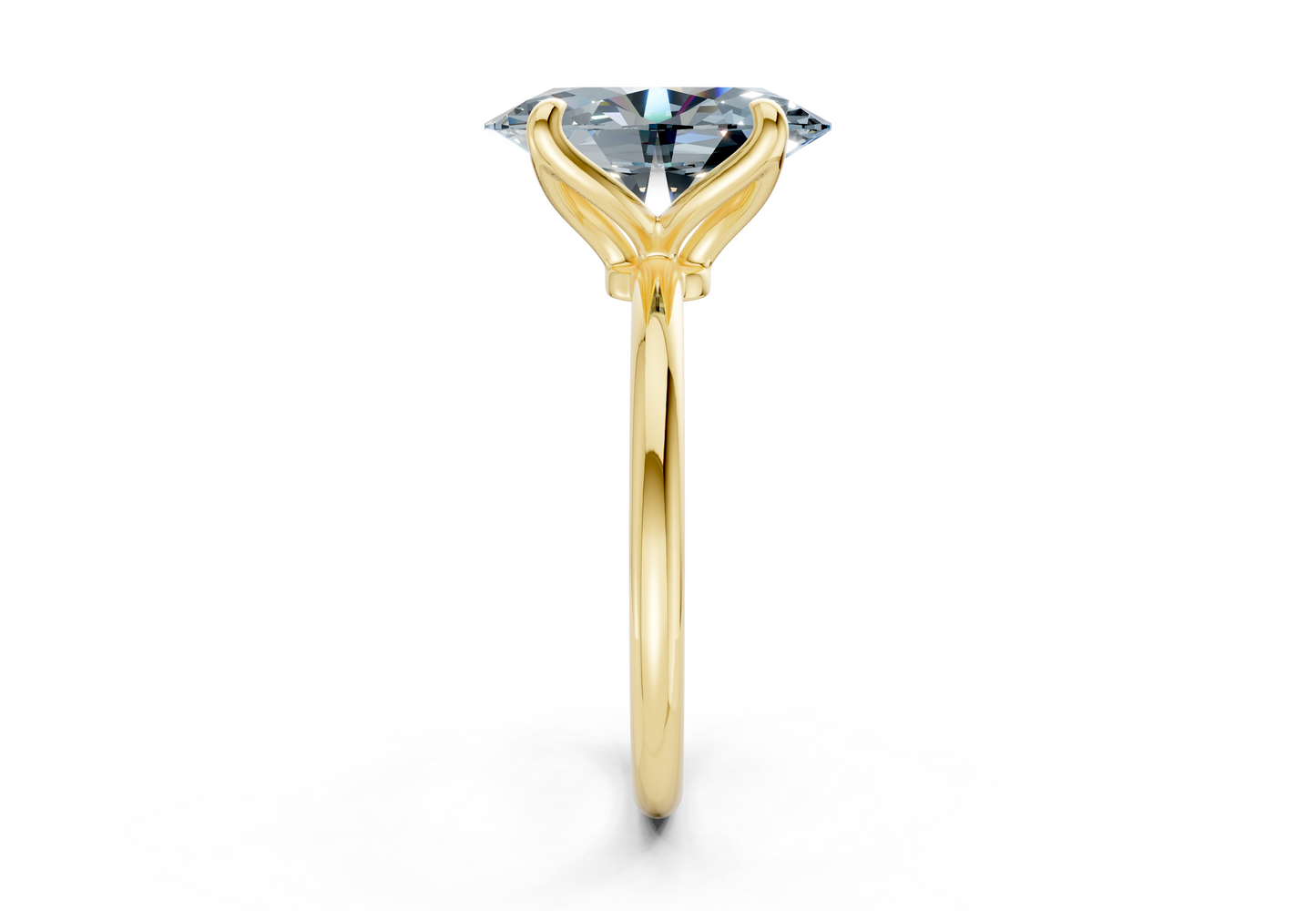 Phoenix Blue Diamond Solitaire Oval Cut 2.3mm Engagement Ring