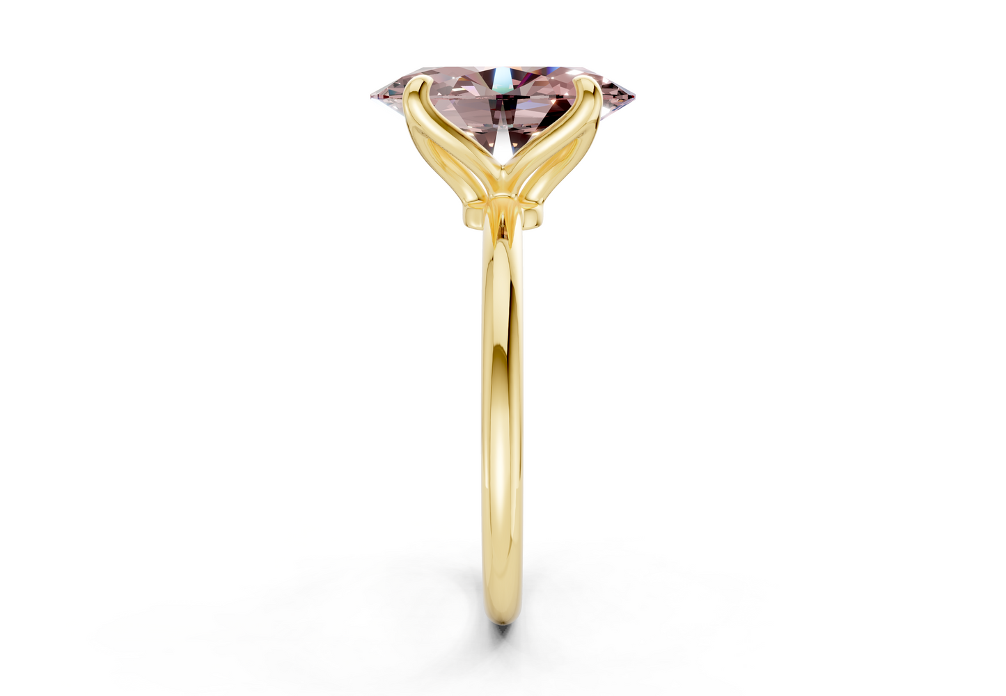 Phoenix Pink Diamond Solitaire Oval Cut 1.8mm Engagement Ring