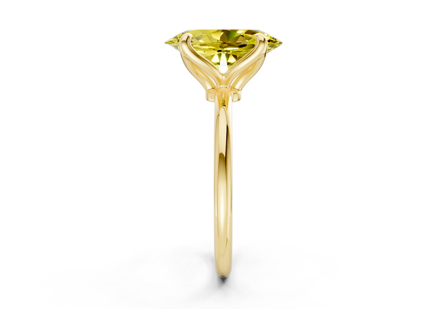 Phoenix Yellow Diamond Solitaire Oval Cut 2.3mm Engagement Ring