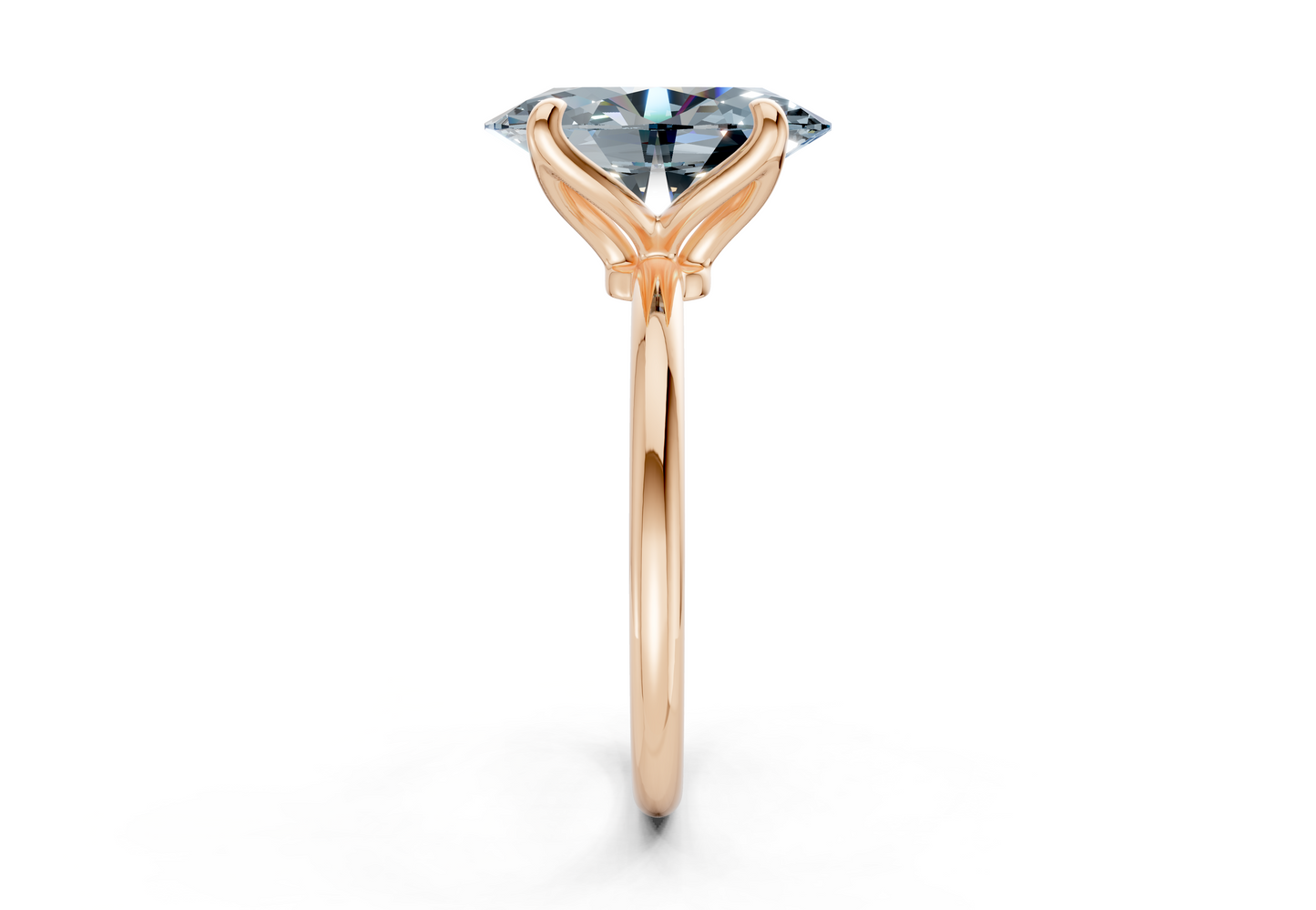 Phoenix Blue Diamond Solitaire Oval Cut 1.8mm Engagement Ring
