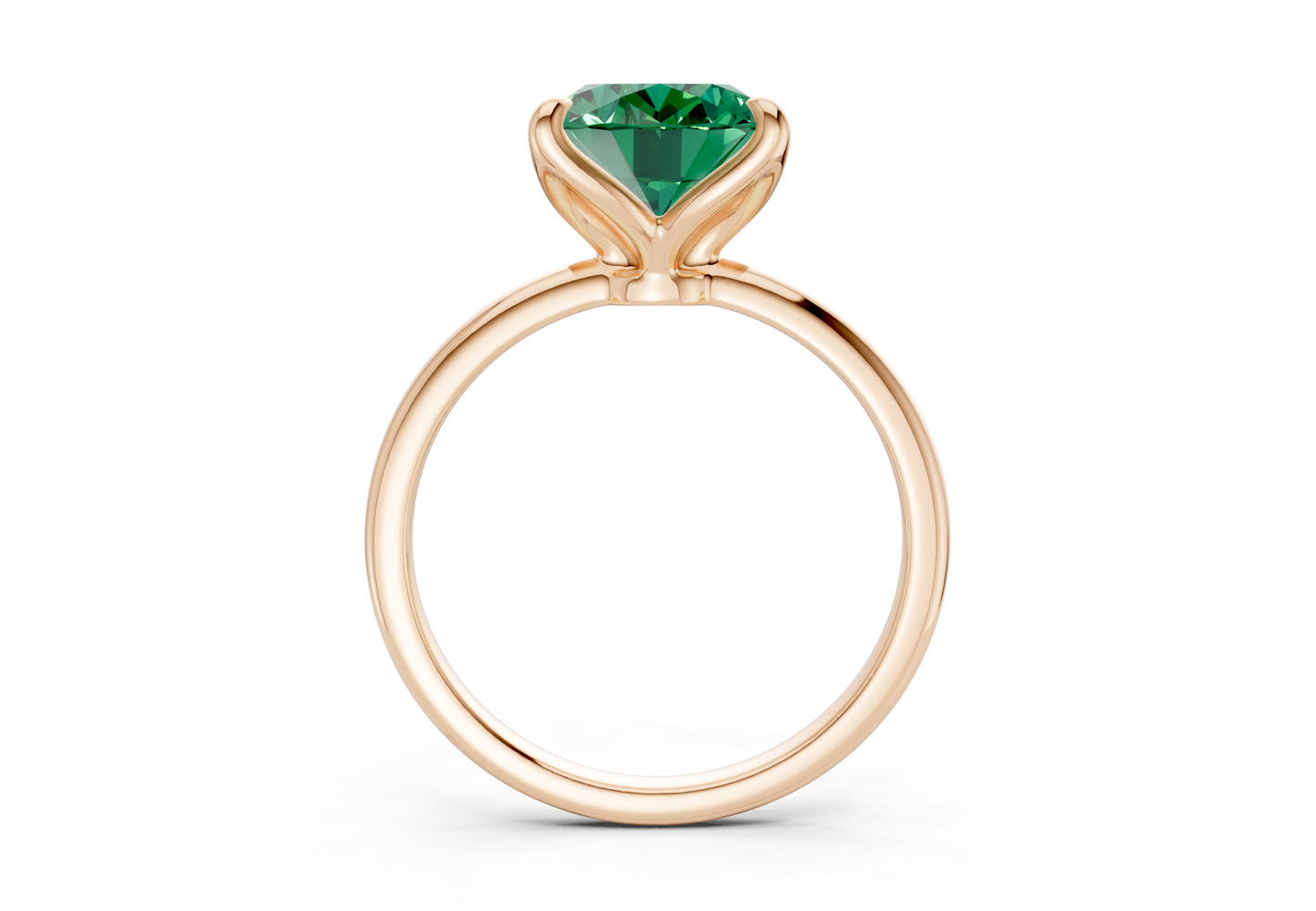 Phoenix Emerald Gemstone Solitaire Oval Cut 2.3mm Engagement Ring