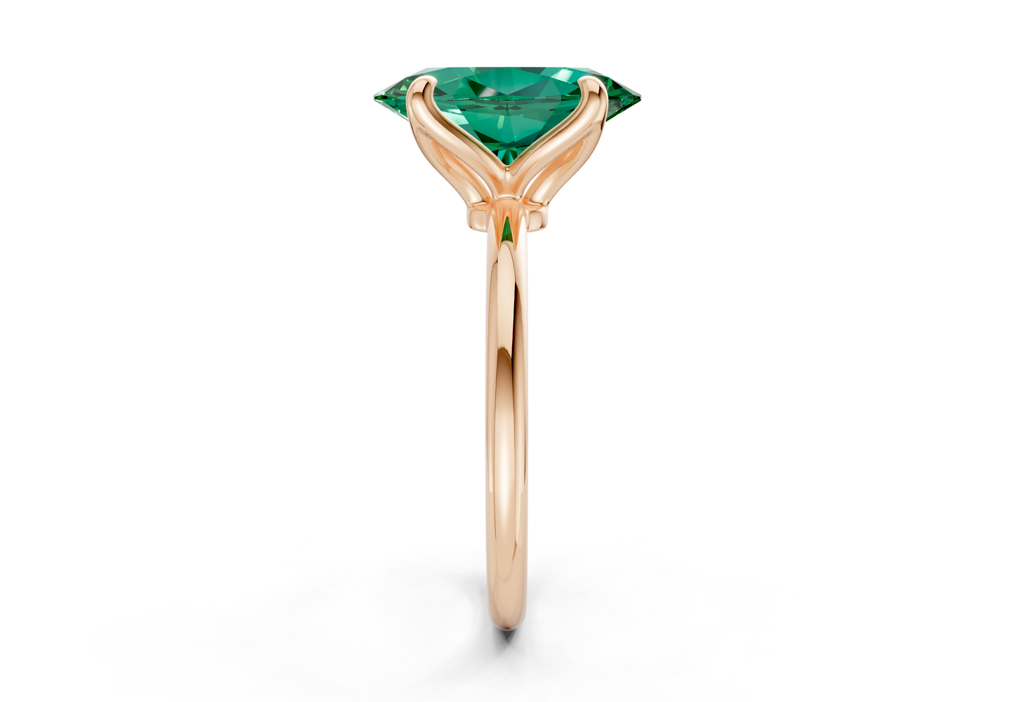 Phoenix Emerald Gemstone Solitaire Oval Cut 2.3mm Engagement Ring