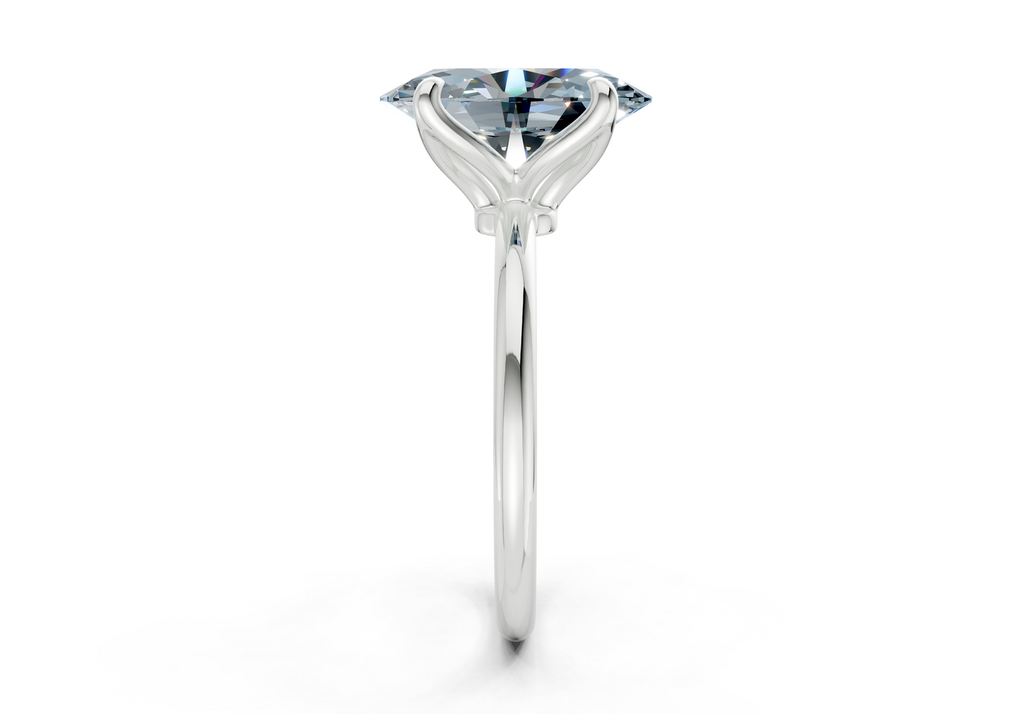 Phoenix Blue Diamond Solitaire Oval Cut 1.8mm Engagement Ring