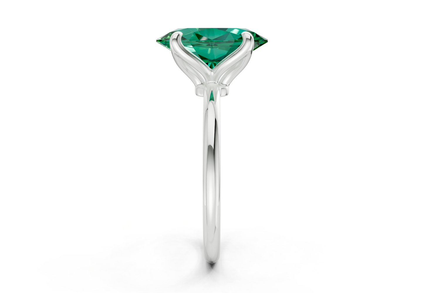 Phoenix Emerald Gemstone Solitaire Oval Cut 2.3mm Engagement Ring